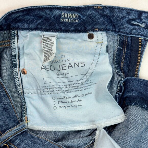 American Eagle Outfitters Skinny Stretch Jeans Blue Women's Size 6 W28 L36 - Picture 7 of 16